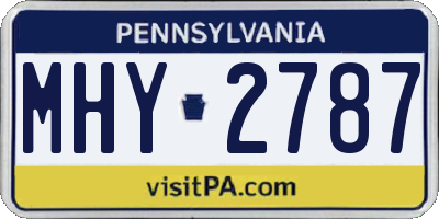 PA license plate MHY2787