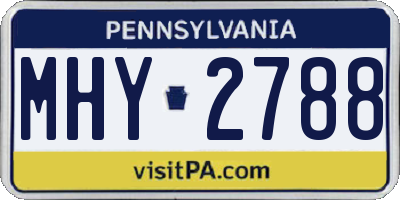 PA license plate MHY2788