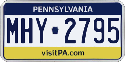 PA license plate MHY2795