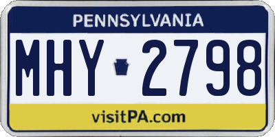 PA license plate MHY2798