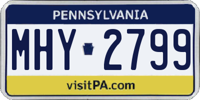 PA license plate MHY2799