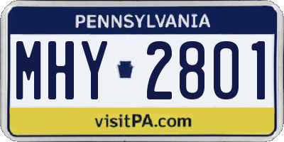 PA license plate MHY2801