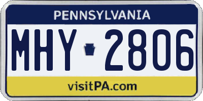 PA license plate MHY2806