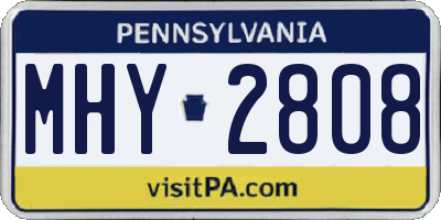 PA license plate MHY2808