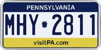 PA license plate MHY2811