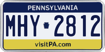 PA license plate MHY2812