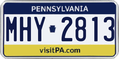 PA license plate MHY2813
