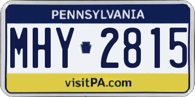 PA license plate MHY2815