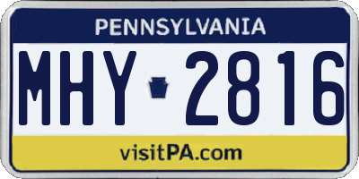 PA license plate MHY2816
