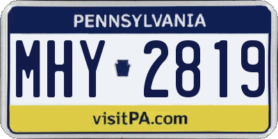 PA license plate MHY2819