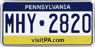 PA license plate MHY2820