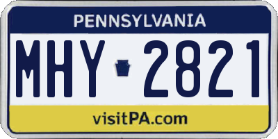 PA license plate MHY2821