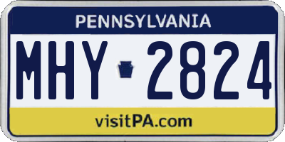 PA license plate MHY2824