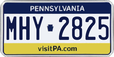 PA license plate MHY2825