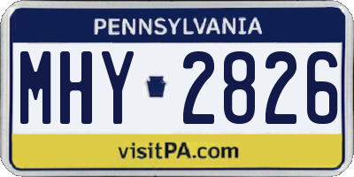 PA license plate MHY2826