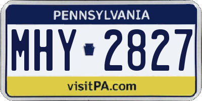 PA license plate MHY2827