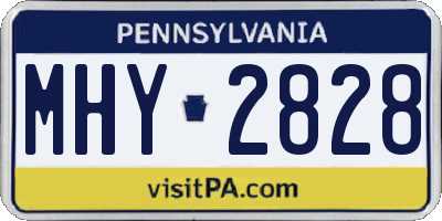 PA license plate MHY2828