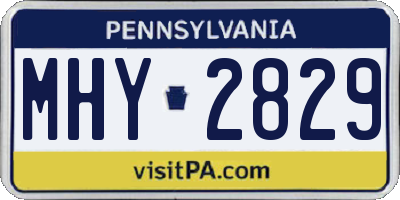 PA license plate MHY2829