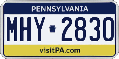 PA license plate MHY2830