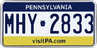 PA license plate MHY2833