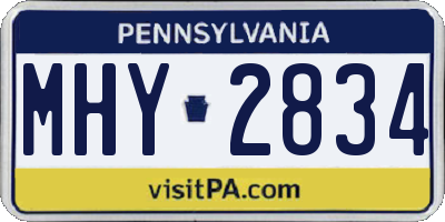 PA license plate MHY2834