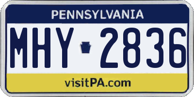 PA license plate MHY2836