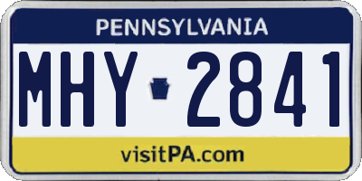 PA license plate MHY2841