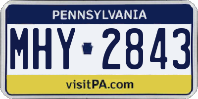 PA license plate MHY2843
