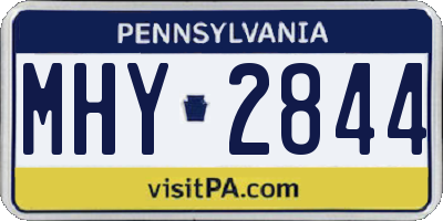 PA license plate MHY2844