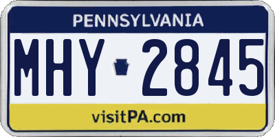 PA license plate MHY2845