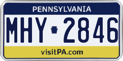 PA license plate MHY2846