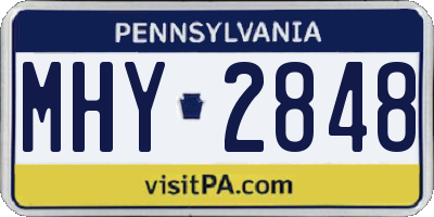 PA license plate MHY2848