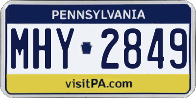 PA license plate MHY2849