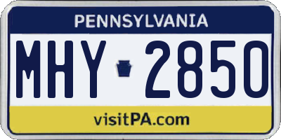 PA license plate MHY2850