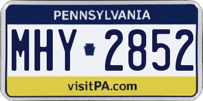 PA license plate MHY2852