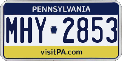 PA license plate MHY2853