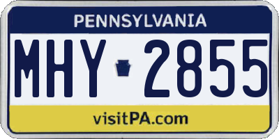 PA license plate MHY2855
