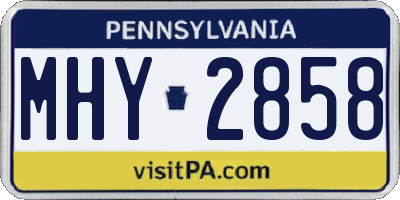 PA license plate MHY2858