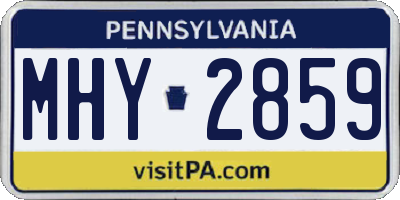 PA license plate MHY2859