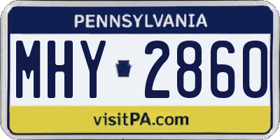 PA license plate MHY2860