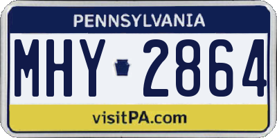 PA license plate MHY2864
