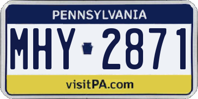 PA license plate MHY2871