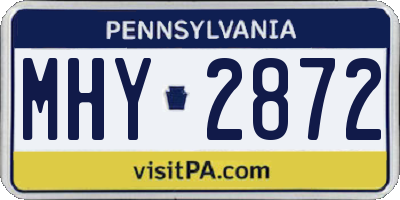 PA license plate MHY2872