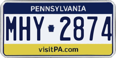 PA license plate MHY2874
