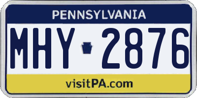 PA license plate MHY2876