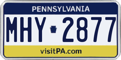 PA license plate MHY2877