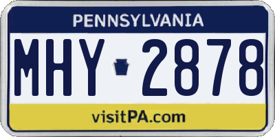 PA license plate MHY2878