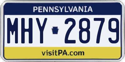 PA license plate MHY2879