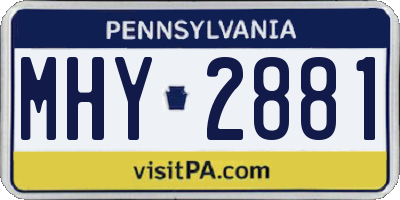 PA license plate MHY2881