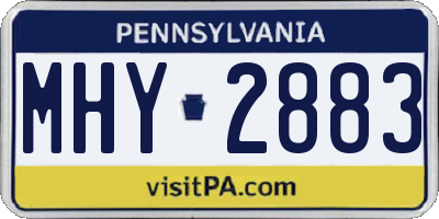 PA license plate MHY2883